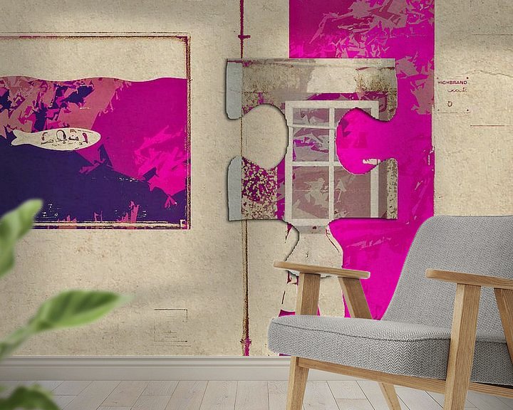Sfeerimpressie behang: Het passeren van de roze deur van Gabi Hampe