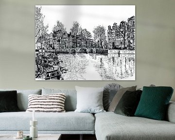 Zeichnung Keizersgracht Amsterdam Niederlande