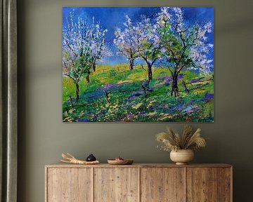 Orchard in spring by pol ledent