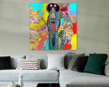 Vrolijke kleuren Gustav Klimt portretten van Nicole Habets
