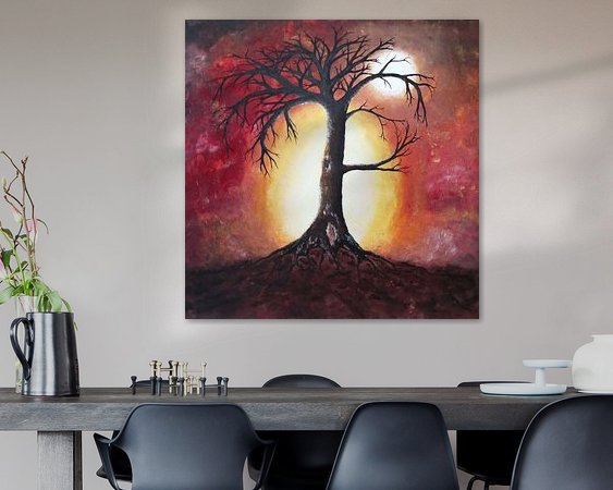 Voorbeeld van het werk in een kamer