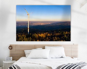 Wind turbine in the evening light by Werner Dieterich