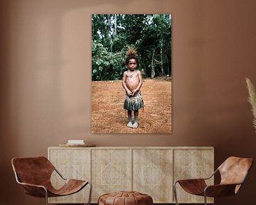 Meisje in Papoea Nieuw Guinea | Reisfotografie Fotografie Portret van Milene van Arendonk