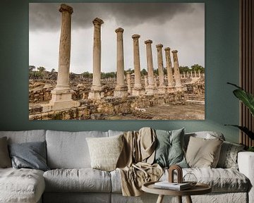 Romeinse ruines met zuilen in Bet She An in Israel