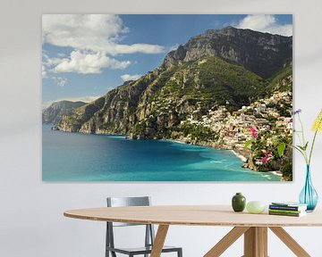 La côte d'Amalfi, avec vue sur Positano sur Renzo de Jonge