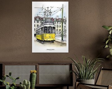 Tram à Lisbonne sur Yeon Yellow-Duck Choi