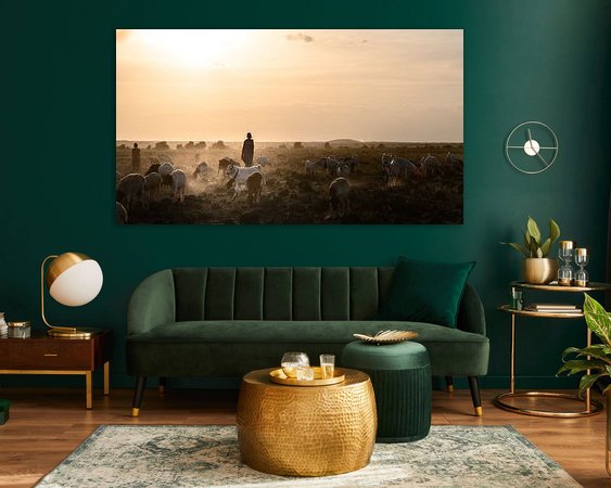 Voorbeeld van het werk in een kamer