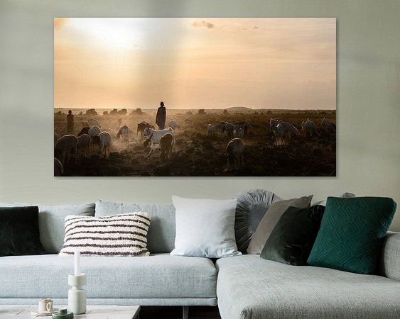 Voorbeeld van het werk in een kamer