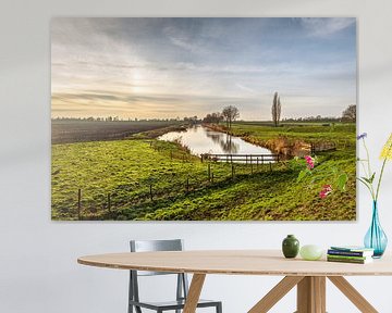 Malerisches Bild eines niederländischen Polders bei Heerjansdam