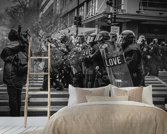 Voorbeeld van het werk in een kamer