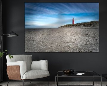 Texel lighthouse from the beach by Maurice Hoogeboom