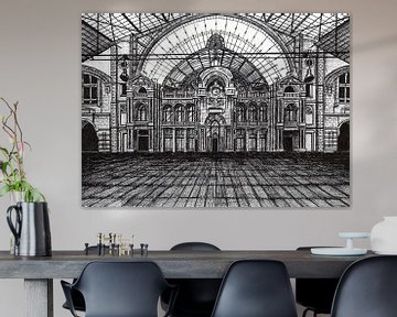 Dessin de la gare d'Anvers sur Lonneke Kolkman