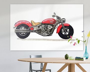 Drawing of an Indian motorcycle by Lonneke Kolkman