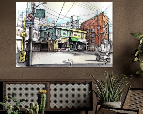 Voorbeeld van het werk in een kamer