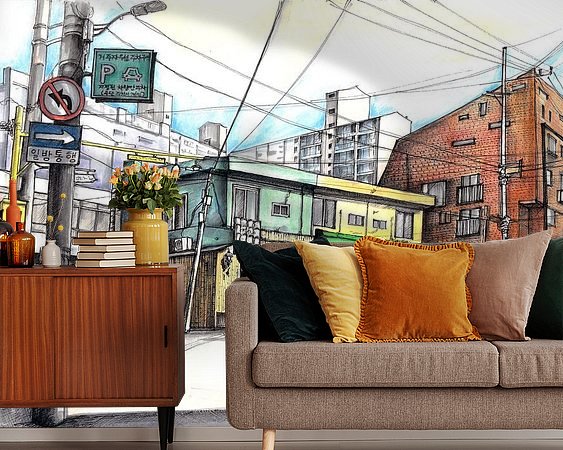 Voorbeeld van het werk in een kamer