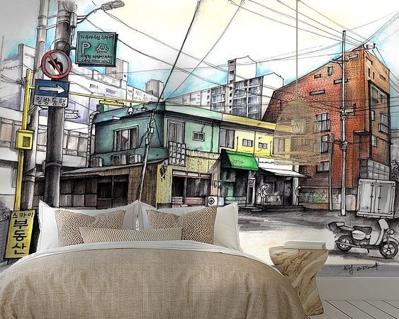 Voorbeeld van het werk in een kamer