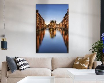 Speicherstadt Hamburg at blue hour by Robin Oelschlegel