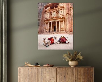 La maison du trésor de Petra, merveille du monde en Jordanie sur Teun Janssen