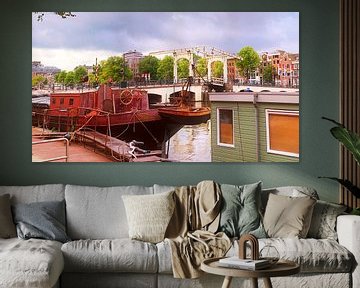 Magere brug, Amsterdam van Digital Art Nederland