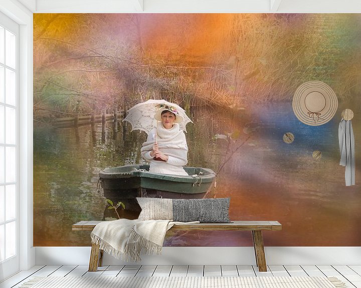 Sfeerimpressie behang: genietend van het zonnetje van Yvette Bauwens