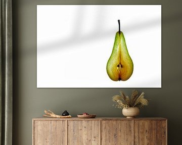 Disk of green pear isolated on a white background. by Carola Schellekens