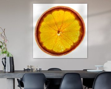 Slice of orange isolated on a white background. by Carola Schellekens