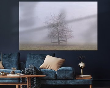 Tree in the fog by Margreet Riedstra