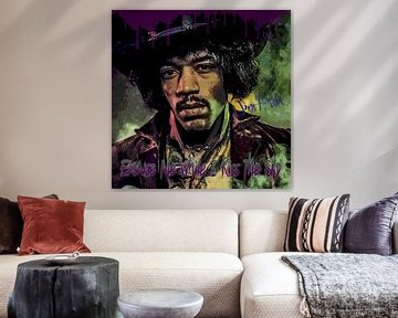 Jimi Hendrix kiss the sky van Rene Ladenius Digital Art
