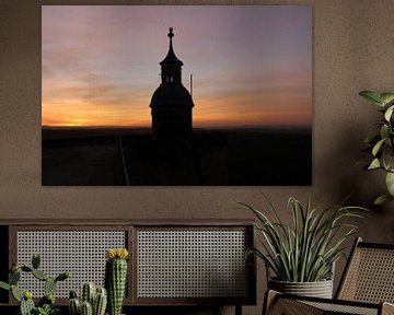 Ein Wachturm der Festung Königstein bei Sonnenuntergang sur Christiane Schulze