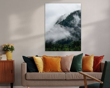 Nebel und Wolken in den Wäldern Norwegens von Teun Janssen
