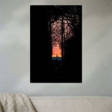 Coucher de soleil à 's-Heerenberg avec vue sur Hoch-Elten