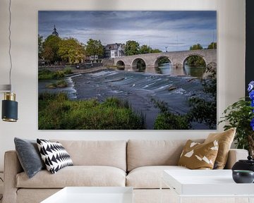 Oude brug in Wetzlar bij de rivier de Lahn