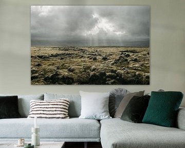 De lavavelden in Ijsland ❘ Natuurfotografie ❘ Lava ❘ Natuurfotografie ❘ Zon in Ijsland van Floor Bogaerts