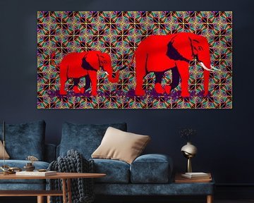 Afrikaanse olifant duo van Lida Bruinen