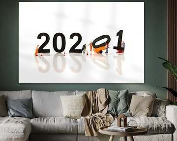 little people working at the new 2021 and remove the 2020 letters by ChrisWillemsen