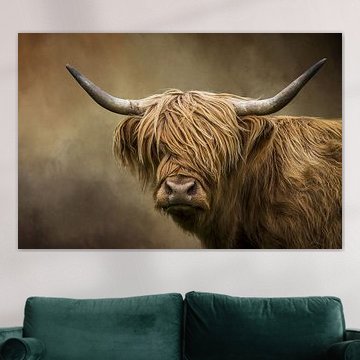 Scottish Highland Cow Portret by Diana van Tankeren