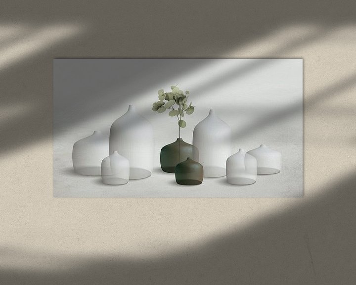 Sfeerimpressie: Vazen keramiek  wit/groen van Color Square