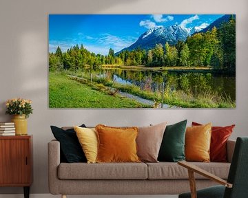 Wasserspiegelung im Moorweiher, Herbst, bei Oberstdorf von Walter G. Allgöwer