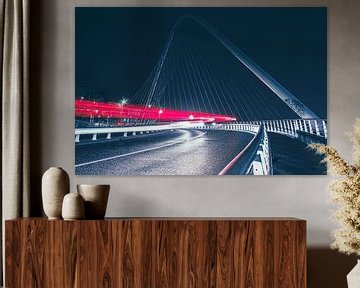 Lighttrails op brug bij nacht | City photography | Nachtfotografie