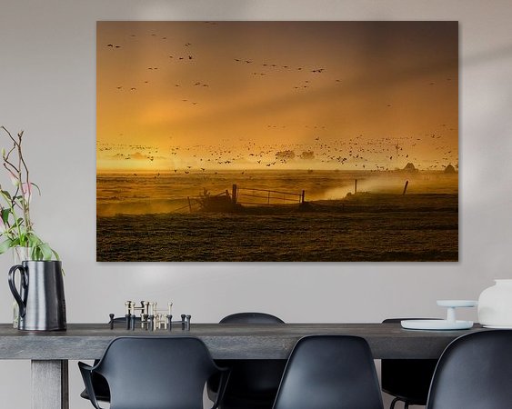 Voorbeeld van het werk in een kamer