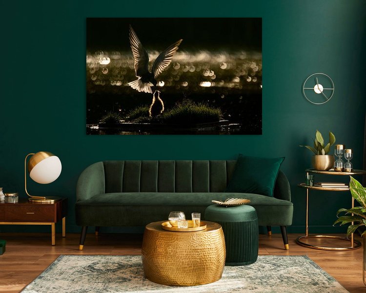 Voorbeeld van het werk in een kamer