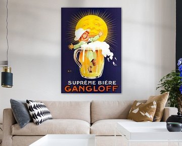 Franse vintage bierreclame "Gangloff" van Zeger Knops