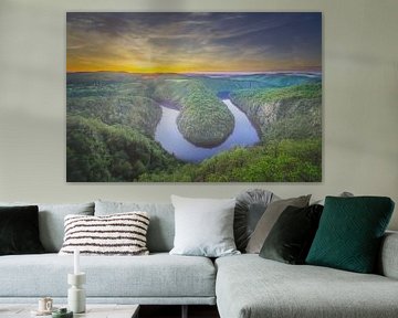 Vyhlídka Máj, the green bend in the Moldau just after sunset by Dennis Donders