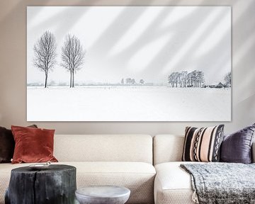 Winters Nederlands landschap van Hilda Weges
