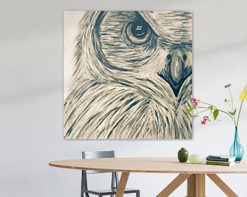 Owl Watercolor Painting in Vintage Colors by Art By Dominic