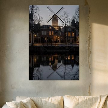 Stadtbild Schiedam mit Windmühle