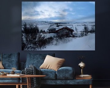 Huisje in de sneeuw van Sander Hekkema