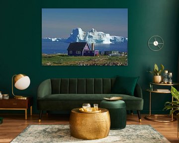 Lonely house against the backdrop of Disko Bay by Reinhard  Pantke
