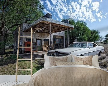 oude Pontiac op Route 66,  U.S.A.