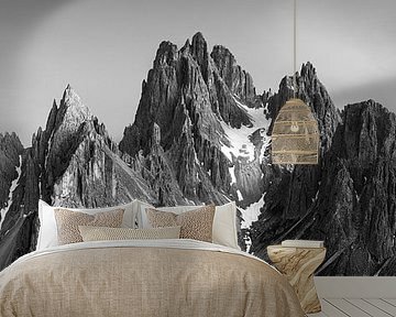 Panorama Dolomites Black-White by Vincent Fennis